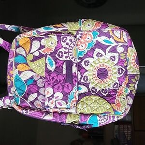 Vera Bradley Plum Crazy Campus Backpack Large Retired Vintage Adjustable